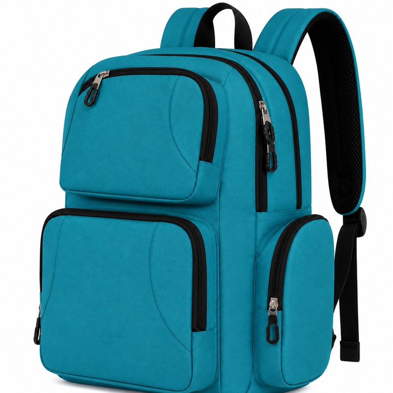 (image for) BP-122 PEACOCK BLUE BACKPACK WITH MULTIPLE POCKETS